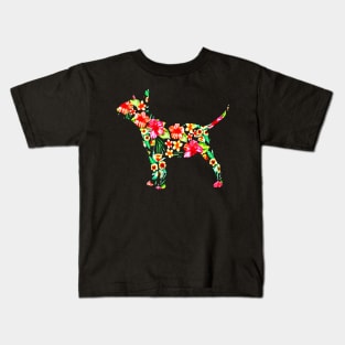 Bull Terrier Flower Kids T-Shirt